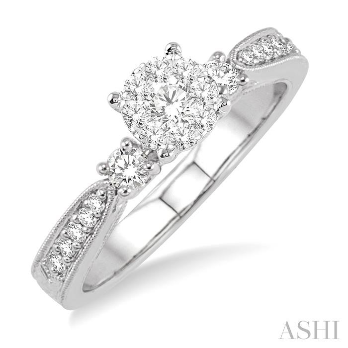 Round Shape Lovebright Diamond Engagement Ring