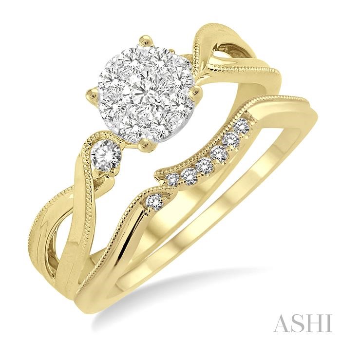 Round Shape Lovebright Diamond Wedding Set