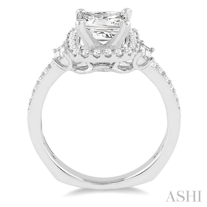 Princess Shape Halo Diamond Engagement Ring-3