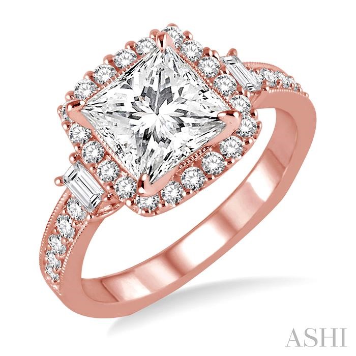SEMI-MOUNT HALO DIAMOND ENGAGEMENT RING