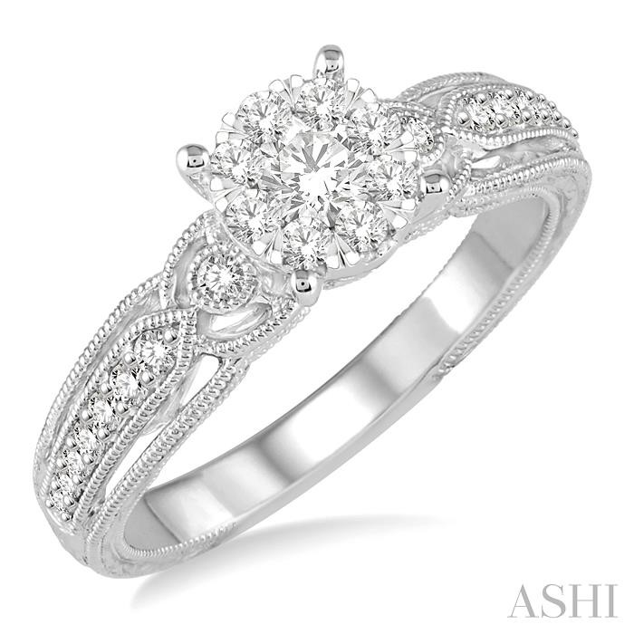 ROUND SHAPE LOVEBRIGHT DIAMOND ENGAGEMENT RING