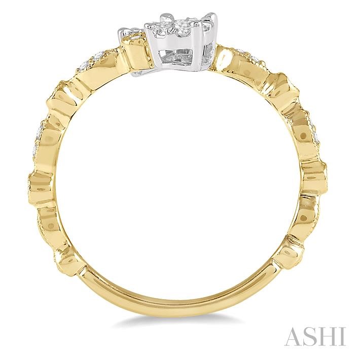 2 Stone Lovebright Diamond Fashion Open Ring-3
