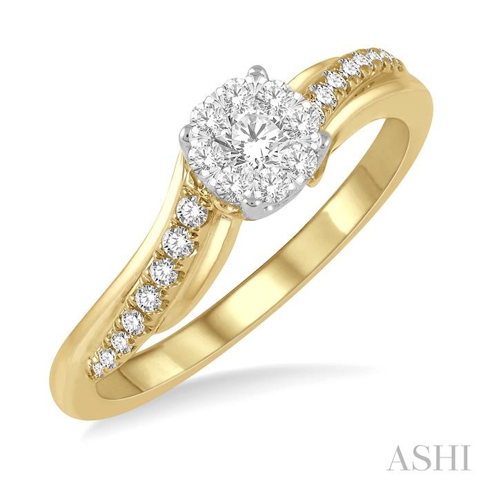 Round Shape Lovebright Diamond Engagement Ring
