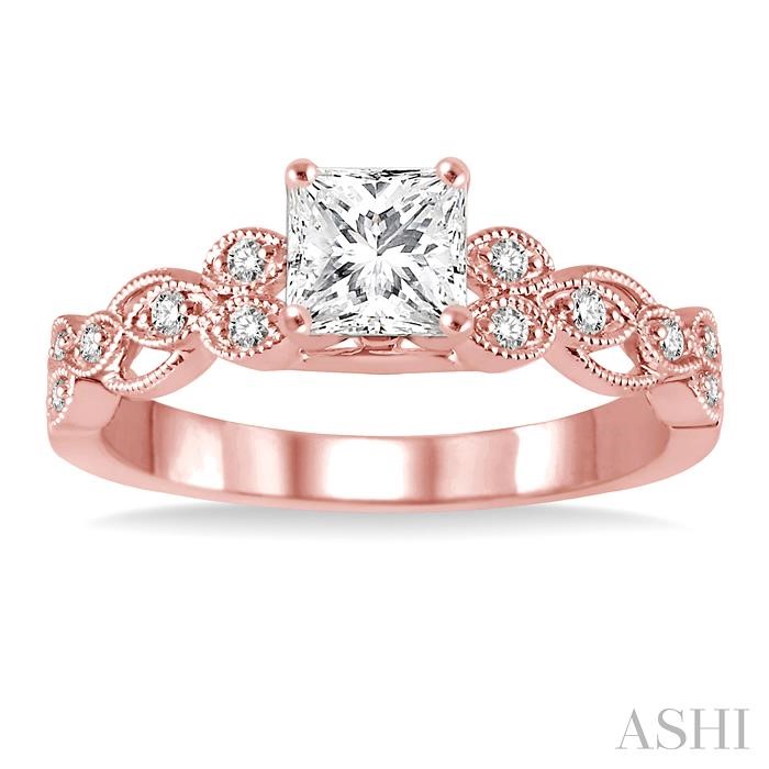 Princess Shape Semi-Mount Diamond Engagement Ring-2