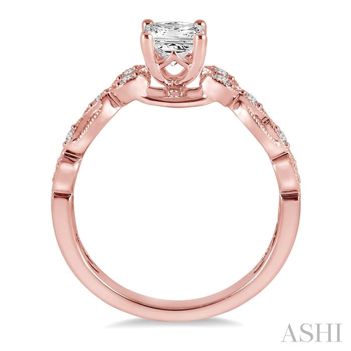 Princess Shape Semi-Mount Diamond Engagement Ring-3