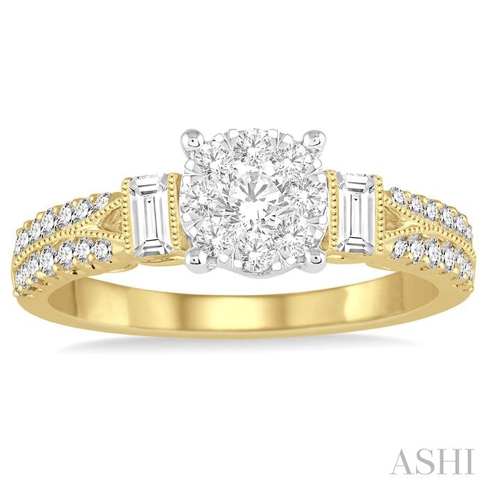 Round Shape Lovebright Diamond Engagement Ring