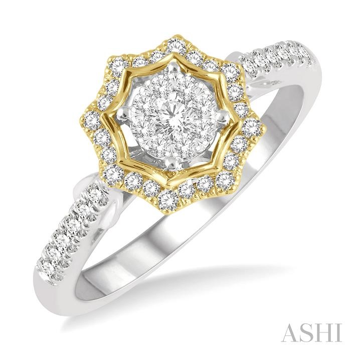 Round Shape Halo Lovebright Diamond Fashion Ring