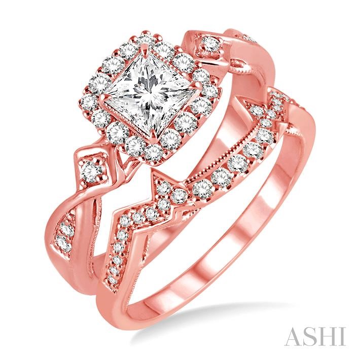 HALO DIAMOND WEDDING SET