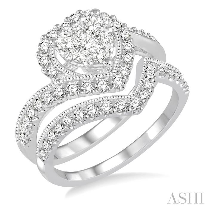 HEART SHAPE LOVEBRIGHT DIAMOND WEDDING SET