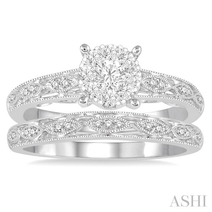 Round Shape Lovebright Diamond Wedding Set-2