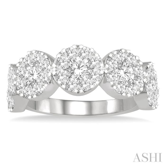 Round Shape 5 Stone Lovebright Essential Diamond Wedding Band-2