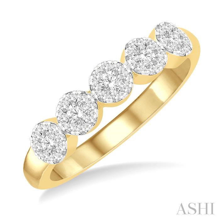 ROUND SHAPE 5 STONE LOVEBRIGHT ESSENTIAL DIAMOND WEDDING BAND