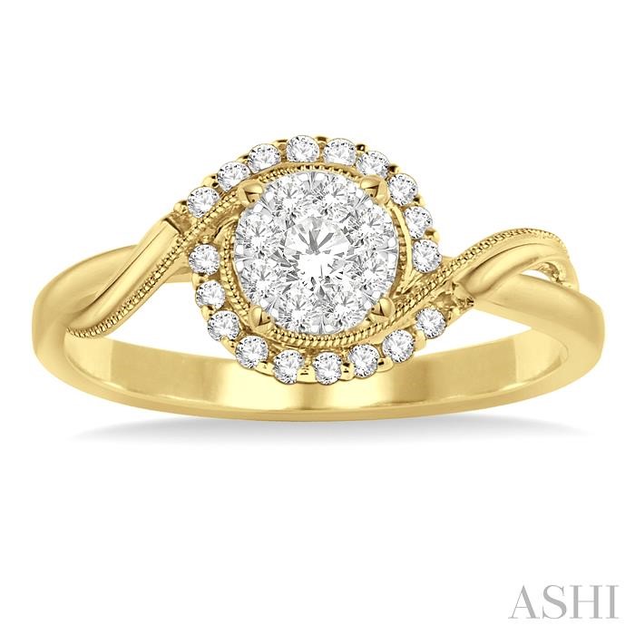 Round Shape Halo Lovebright Diamond Engagement Ring-2