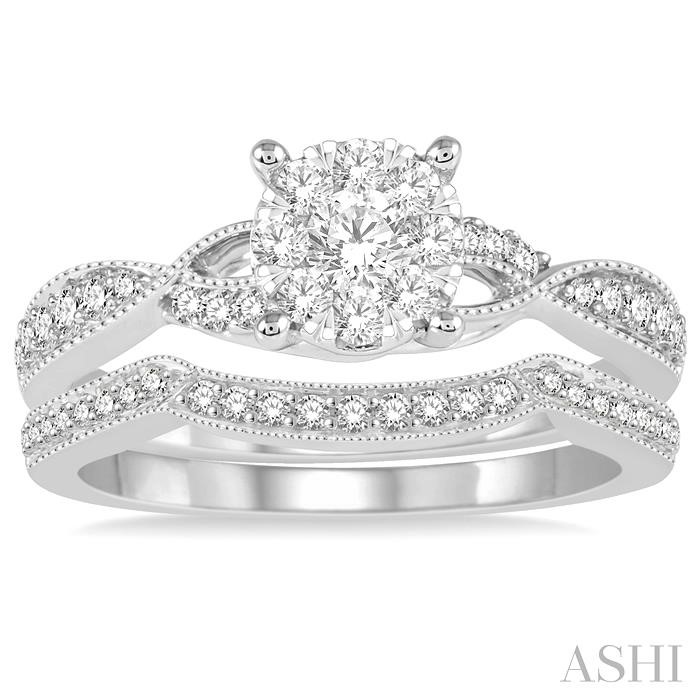 Round Shape Lovebright Diamond Wedding Set-2