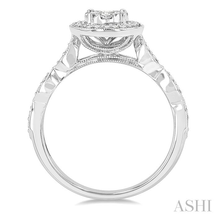 Oval Shape Halo Lovebright Diamond Engagement Ring-3