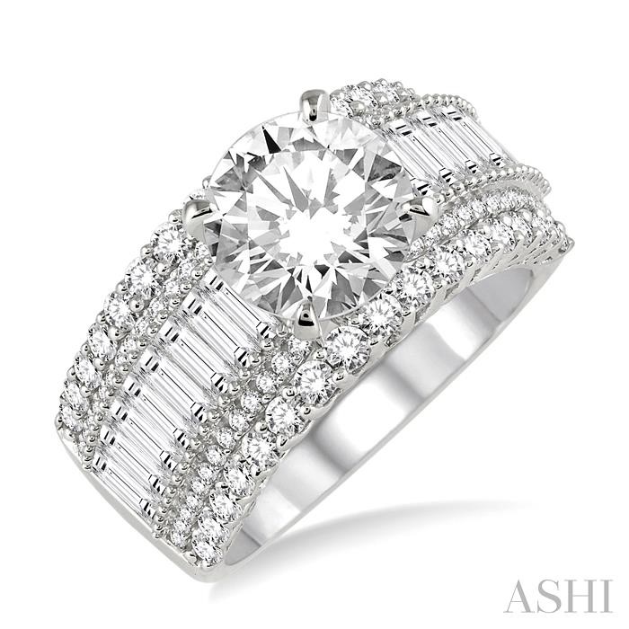 ROUND SHAPE SEMI-MOUNT DIAMOND ENGAGEMENT RING