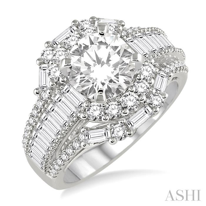 ROUND SHAPE SEMI-MOUNT DIAMOND ENGAGEMENT RING