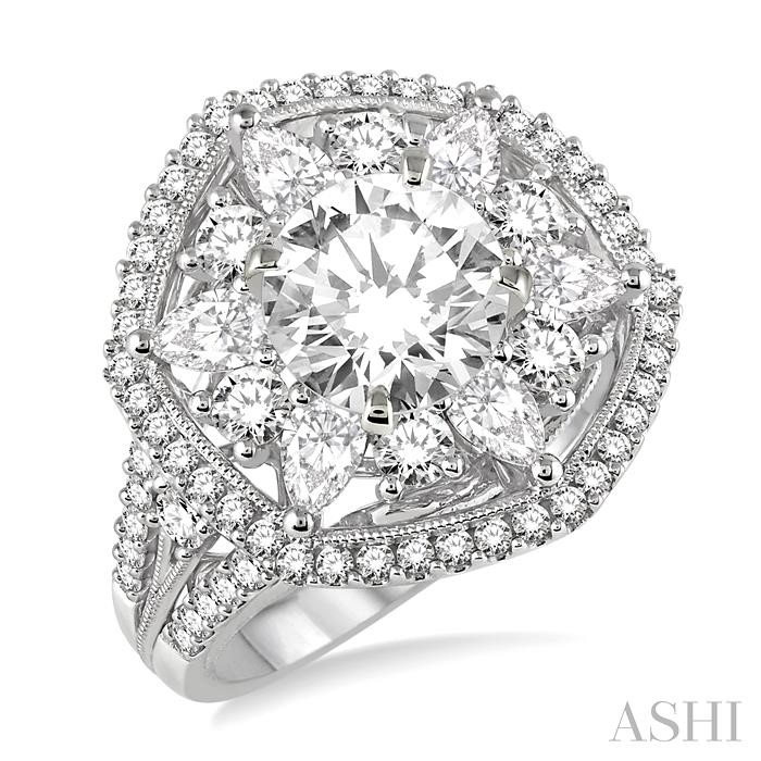 SEMI-MOUNT HALO DIAMOND ENGAGEMENT RING