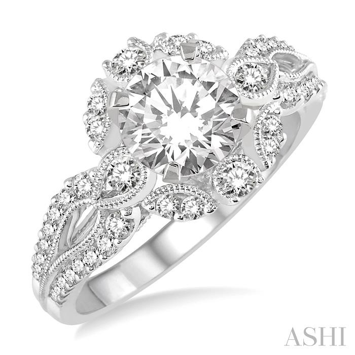 ROUND SHAPE SEMI-MOUNT DIAMOND ENGAGEMENT RING