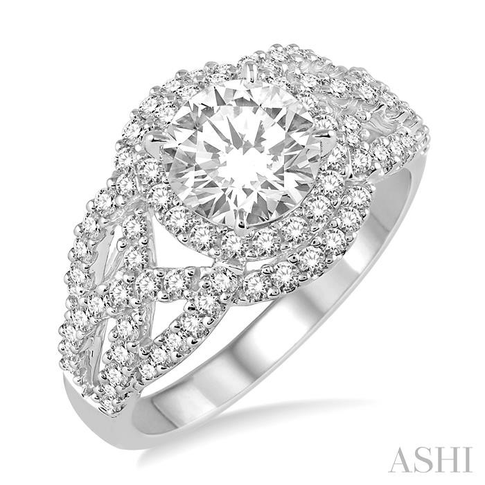 SEMI-MOUNT HALO DIAMOND ENGAGEMENT RING