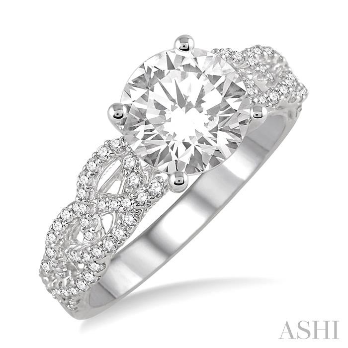 ROUND SHAPE SEMI-MOUNT DIAMOND ENGAGEMENT RING