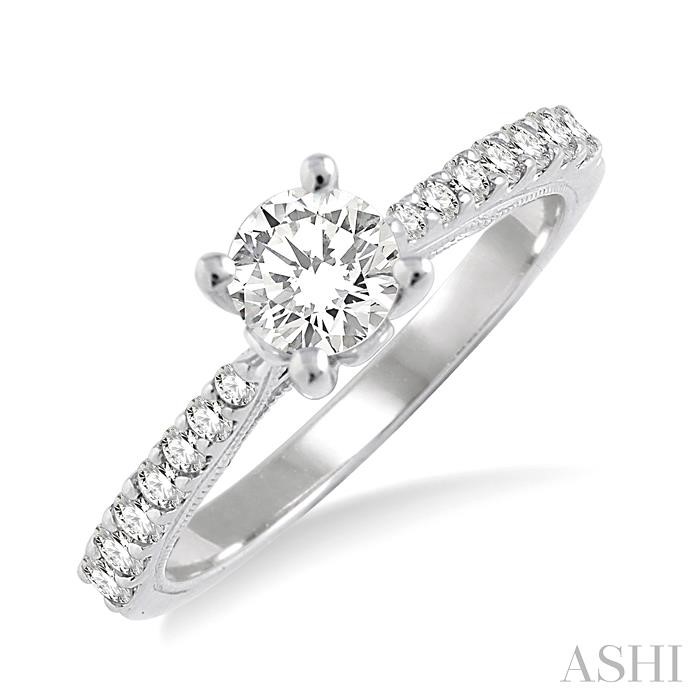 ROUND SHAPE SEMI-MOUNT DIAMOND ENGAGEMENT RING