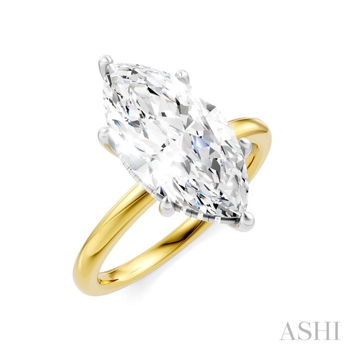Marquise Shape Semi-Mount Diamond Engagement Ring