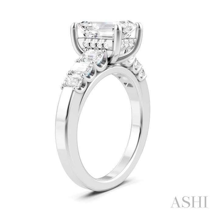 Emerald Shape Semi-Mount Diamond Engagement Ring-3