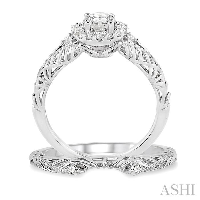Round Shape Halo Diamond Wedding Set-3