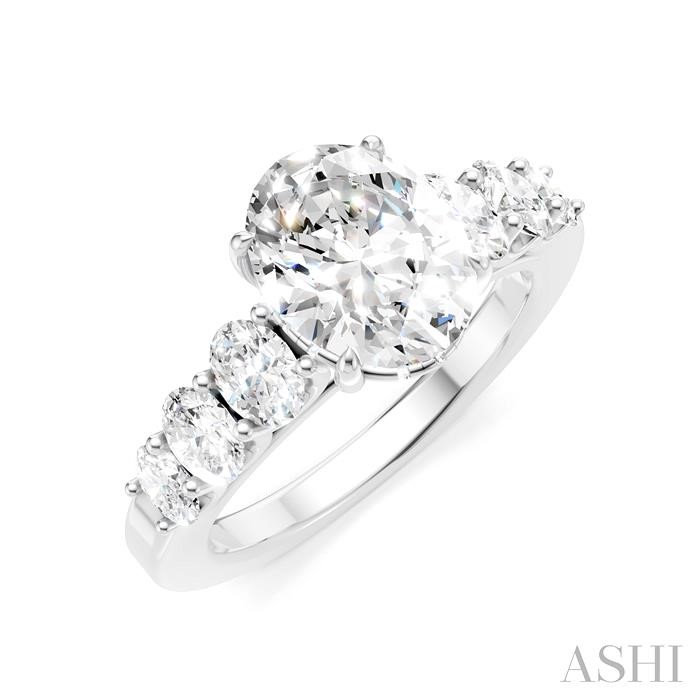 Oval Shape Semi-Mount Diamond Engagement Ring