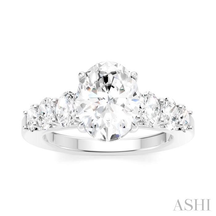 Oval Shape Semi-Mount Diamond Engagement Ring-2