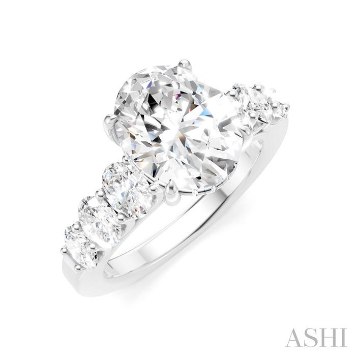 Oval Shape Semi-Mount Diamond Engagement Ring