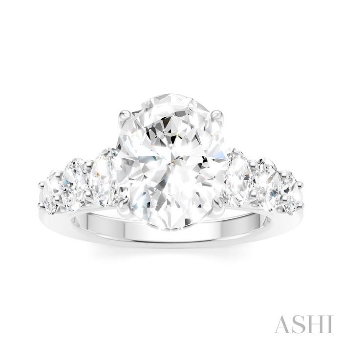 Oval Shape Semi-Mount Diamond Engagement Ring-2