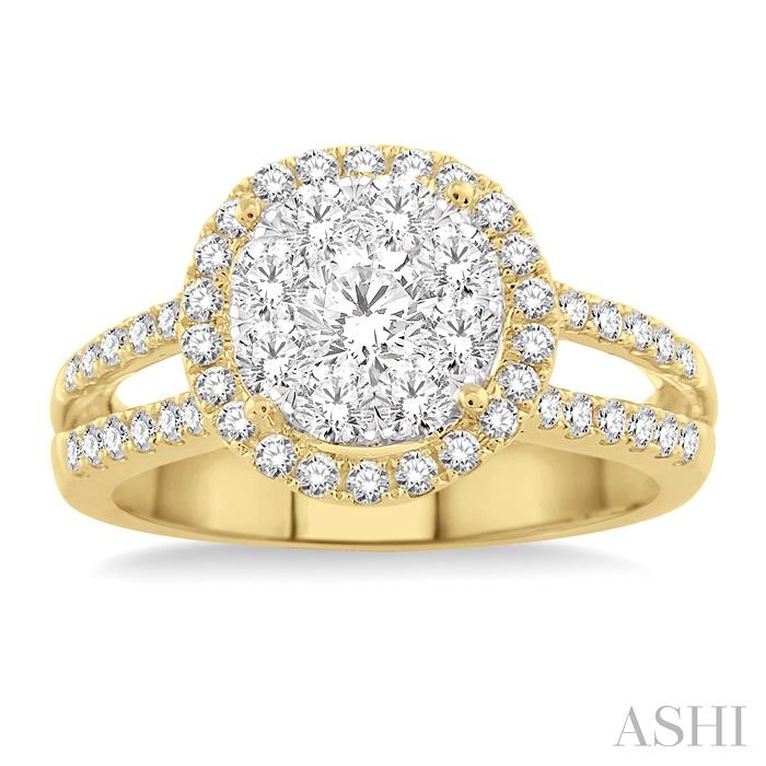 Round Shape Halo Lovebright Diamond Engagement Ring-2