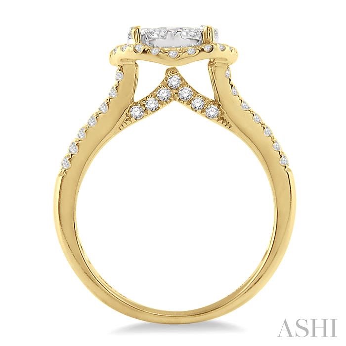 Round Shape Halo Lovebright Diamond Engagement Ring-3
