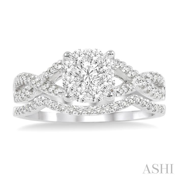 Round Shape Lovebright Diamond Wedding Set-2