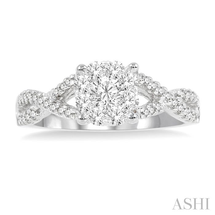 Round Shape Lovebright Diamond Engagement Ring-2