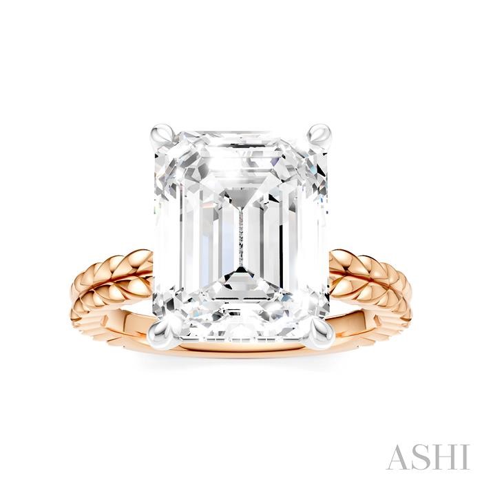 Emerald Shape Semi-Mount Diamond Engagement Ring