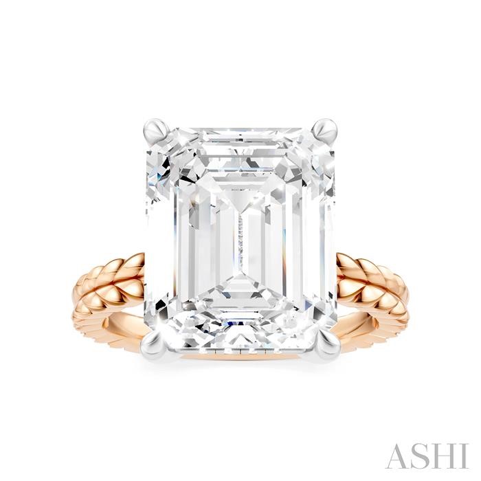 Emerald Shape Semi-Mount Diamond Engagement Ring