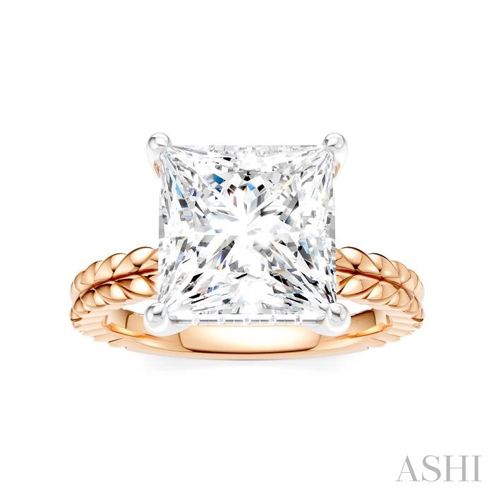 Princess Shape Semi-Mount Diamond Engagement Ring
