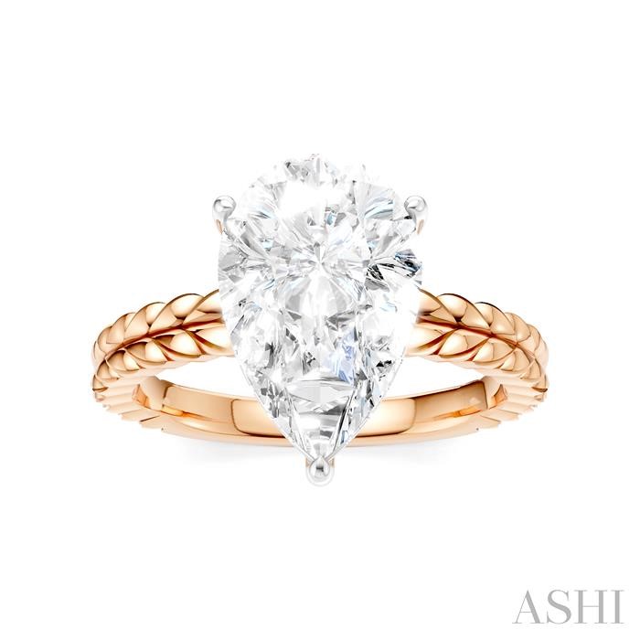 Pear Shape Semi-Mount Diamond Engagement Ring