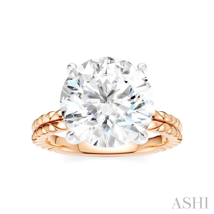 Round Shape Semi-Mount Diamond Engagement Ring