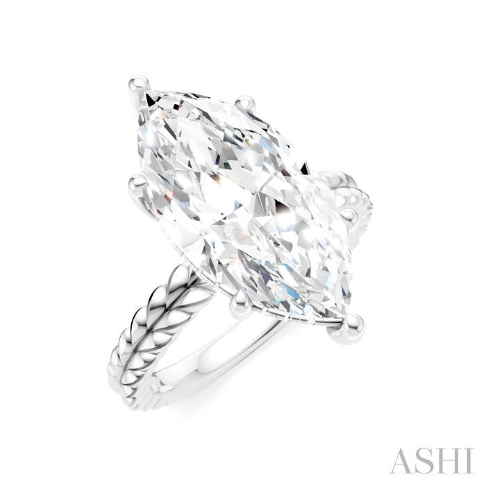 Marquise Shape Semi-Mount Diamond Engagement Ring