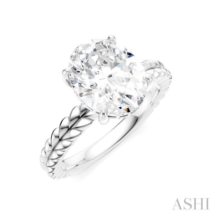 Oval Shape Semi-Mount Diamond Engagement Ring