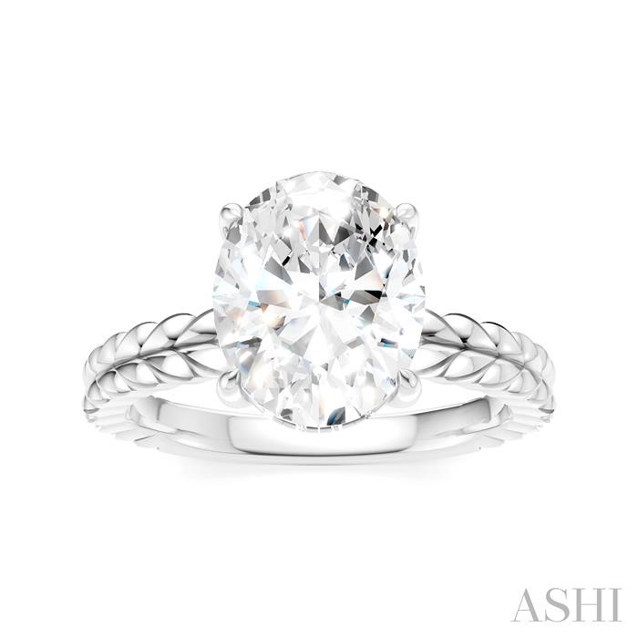 Oval Shape Semi-Mount Diamond Engagement Ring