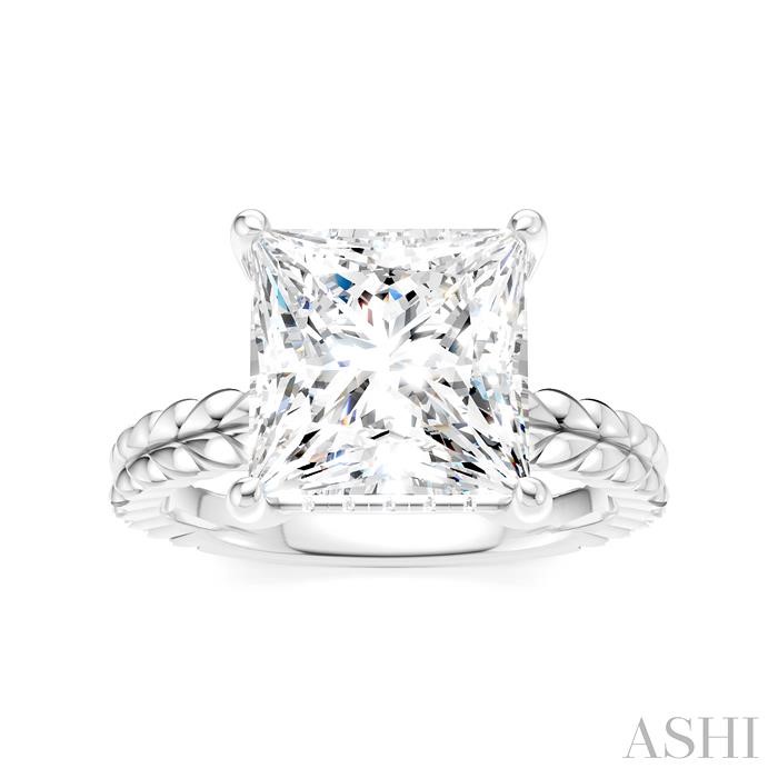 Princess Shape Semi-Mount Diamond Engagement Ring
