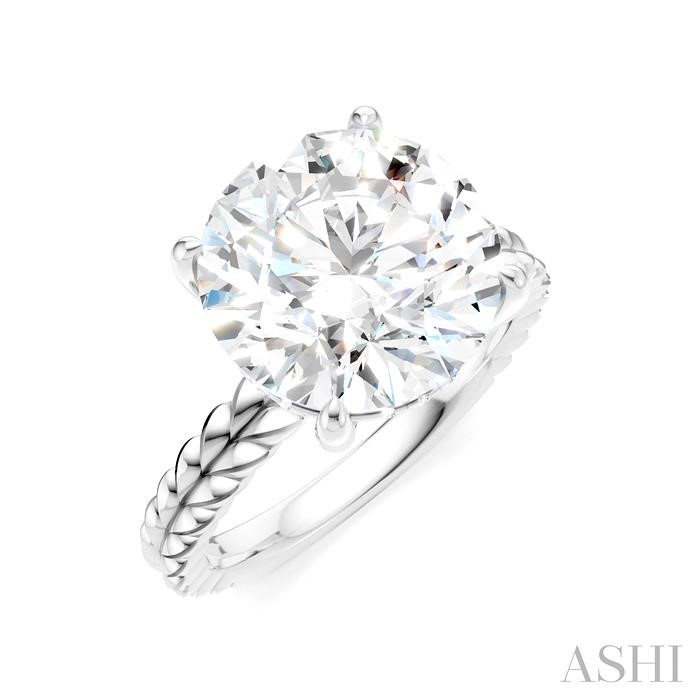 Round Shape Semi-Mount Diamond Engagement Ring