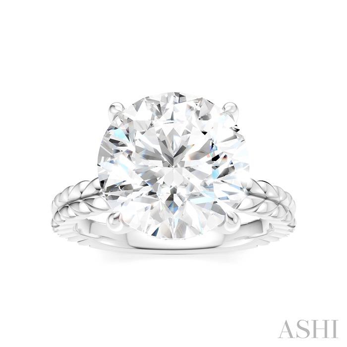 Round Shape Semi-Mount Diamond Engagement Ring