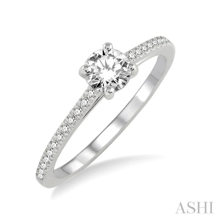 ROUND SHAPE SEMI-MOUNT DIAMOND ENGAGEMENT RING