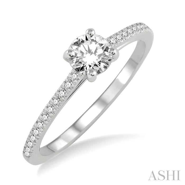 ROUND SHAPE SEMI-MOUNT DIAMOND ENGAGEMENT RING